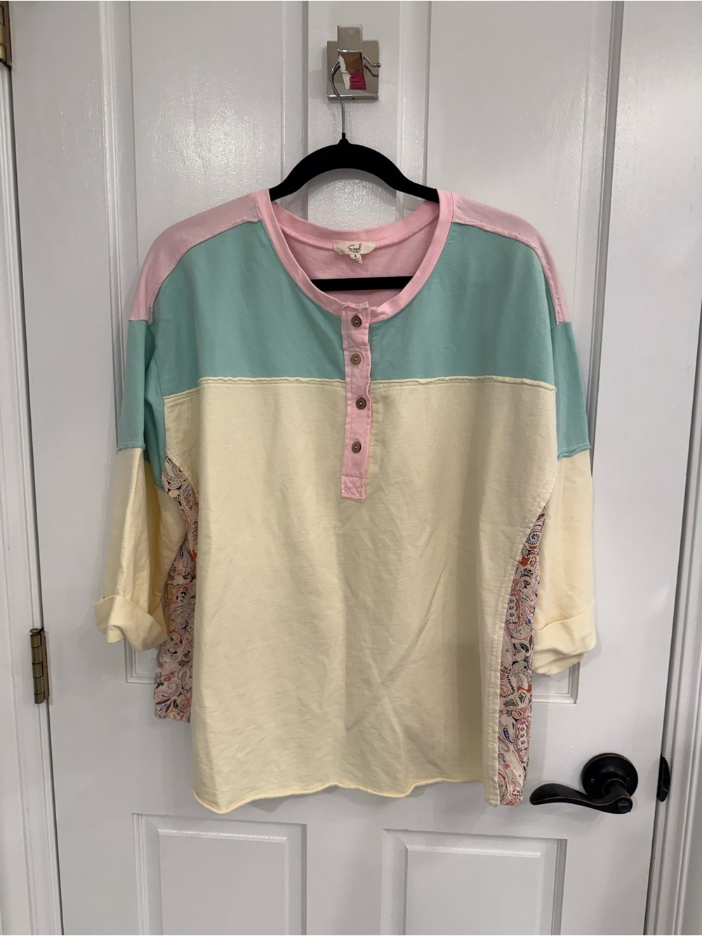 Easel Colorblock Henley Top